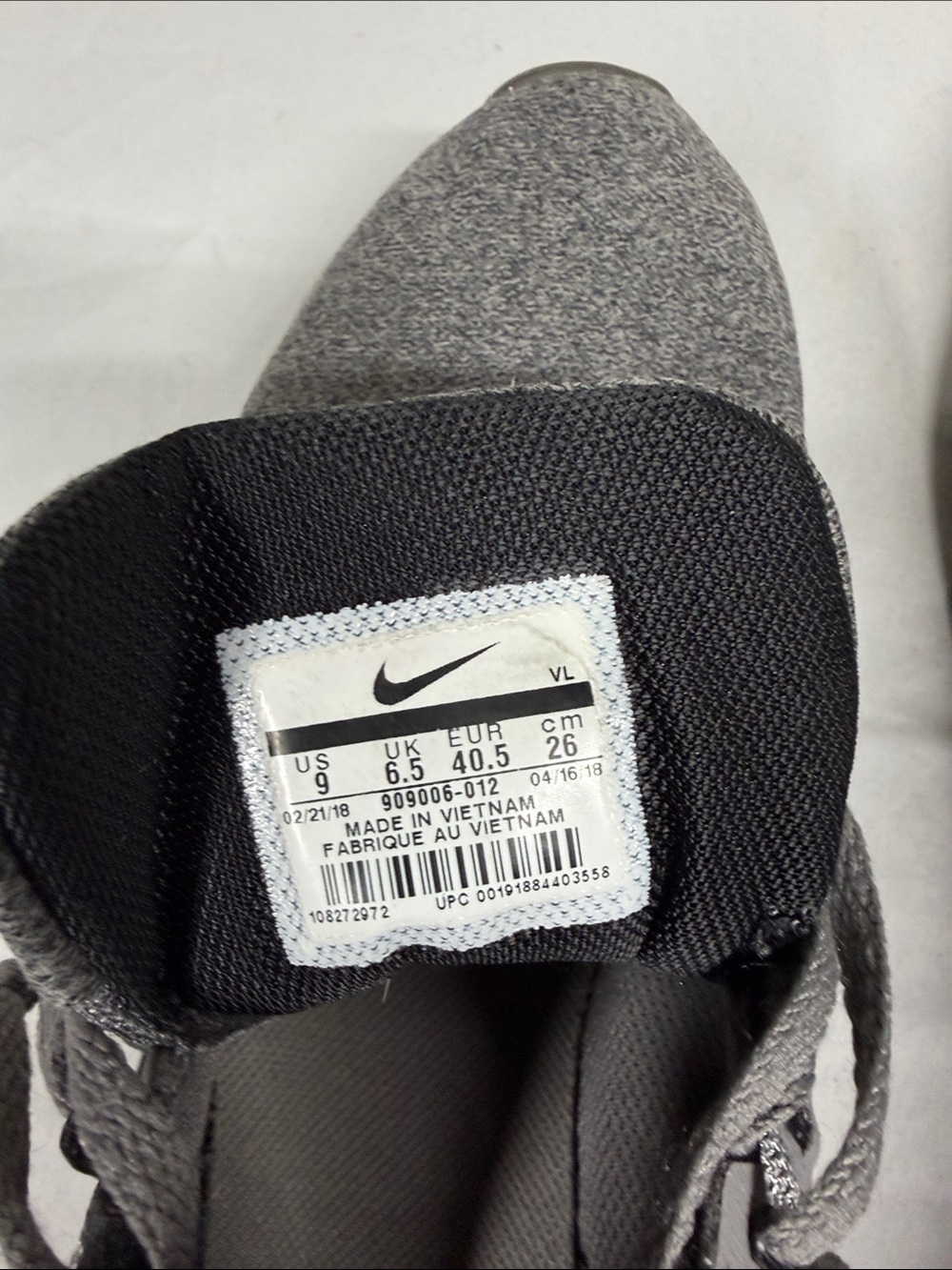 Nike Grey and Black Knit Running Shoes